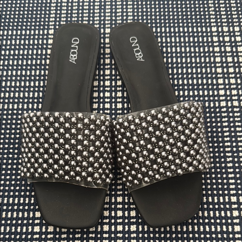 Abound Black Studded Women's Slides